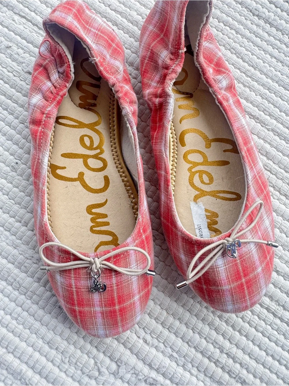 Sam Edelman Felicia Plaid Ballet Flats Pink Plaid Size 3
